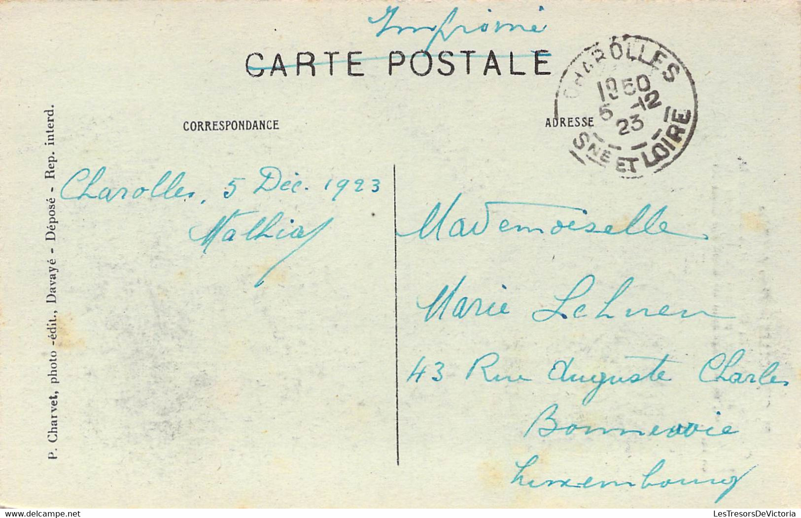 CPA France - Saône Et Loire - Charolles - Place De L'Eglise - Parlement De Bourgogne -Oblitérée 1923 - P. Charvet Edit. - Charolles