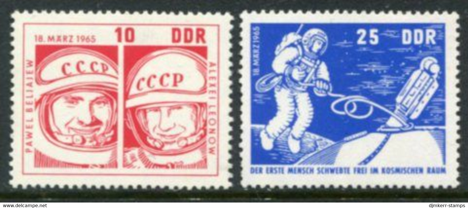 DDR / E. GERMANY 1965 Launch Of Voskhod 2 Space Flight  MNH / **.  Michel 1098-99 - Nuevos