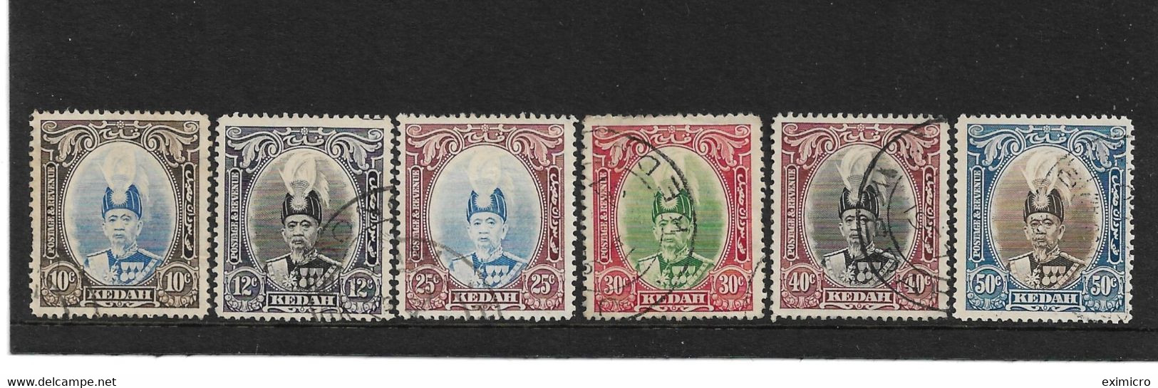 MALAYA - KEDAH 1937 SET TO 50c SG 60/65 FINE USED Cat £45+ - Kedah