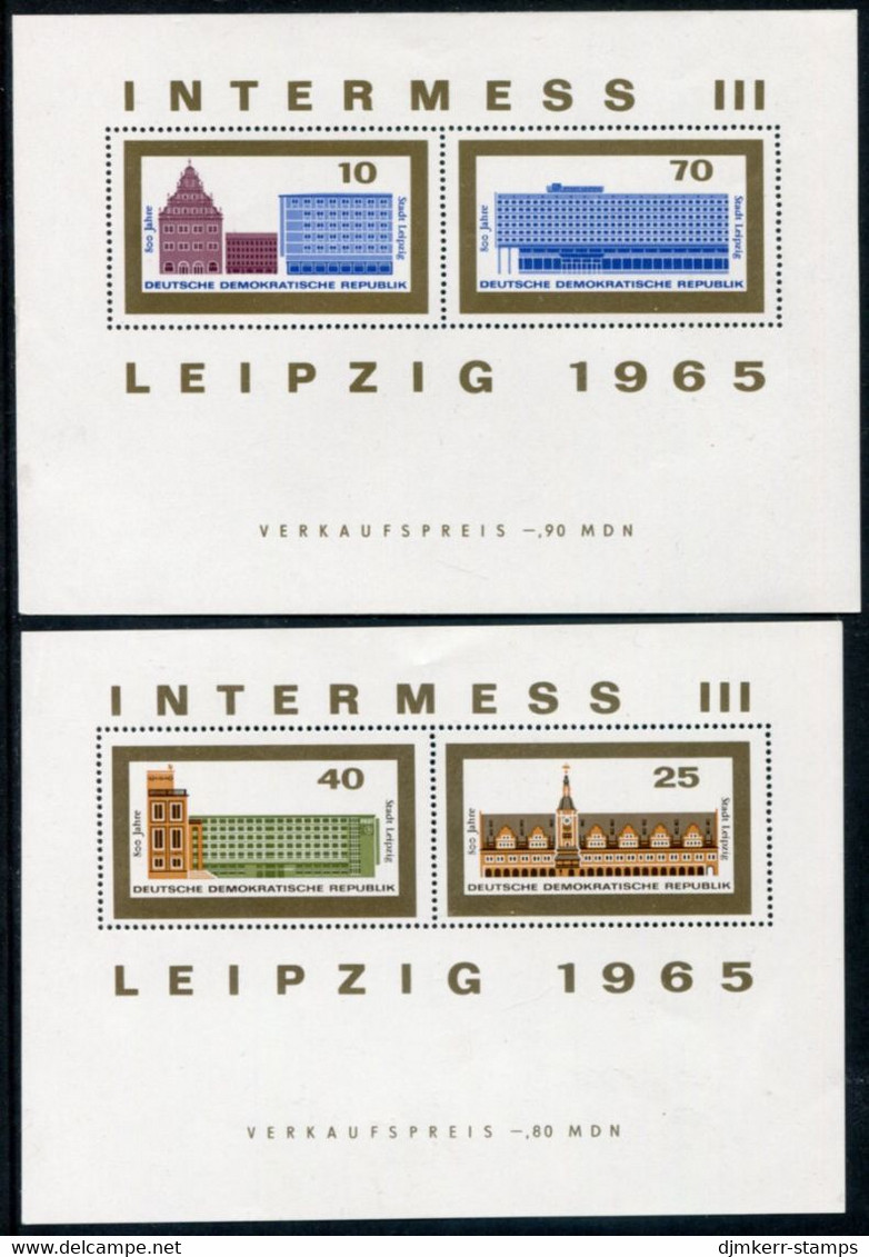 DDR / E. GERMANY 1965 800th Anniversary Of Leipzig Blocks MNH / **.  Michel Blocks 23-24 - Nuevos