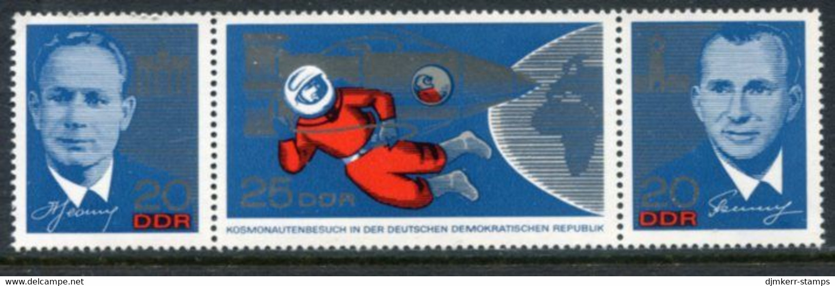 DDR / E. GERMANY 1965 Visit Of Soviet Astronauts Strip MNH / **.  Michel 1138-40 - Ongebruikt