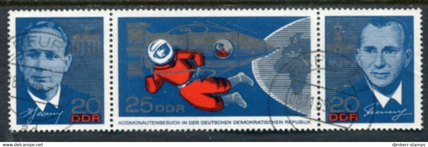 DDR / E. GERMANY 1965 Visit Of Soviet Astronauts Strip Used.  Michel 1138-40 - Usados