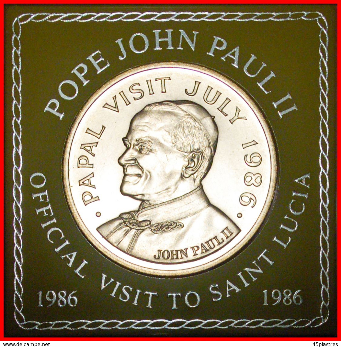 * JOHN PAUL II (1978-2005): SAINT LUCIA ★ 5 DOLLARS 1986 UNC! RARE!★ LOW START ★ NO RESERVE! - Andere - Amerika