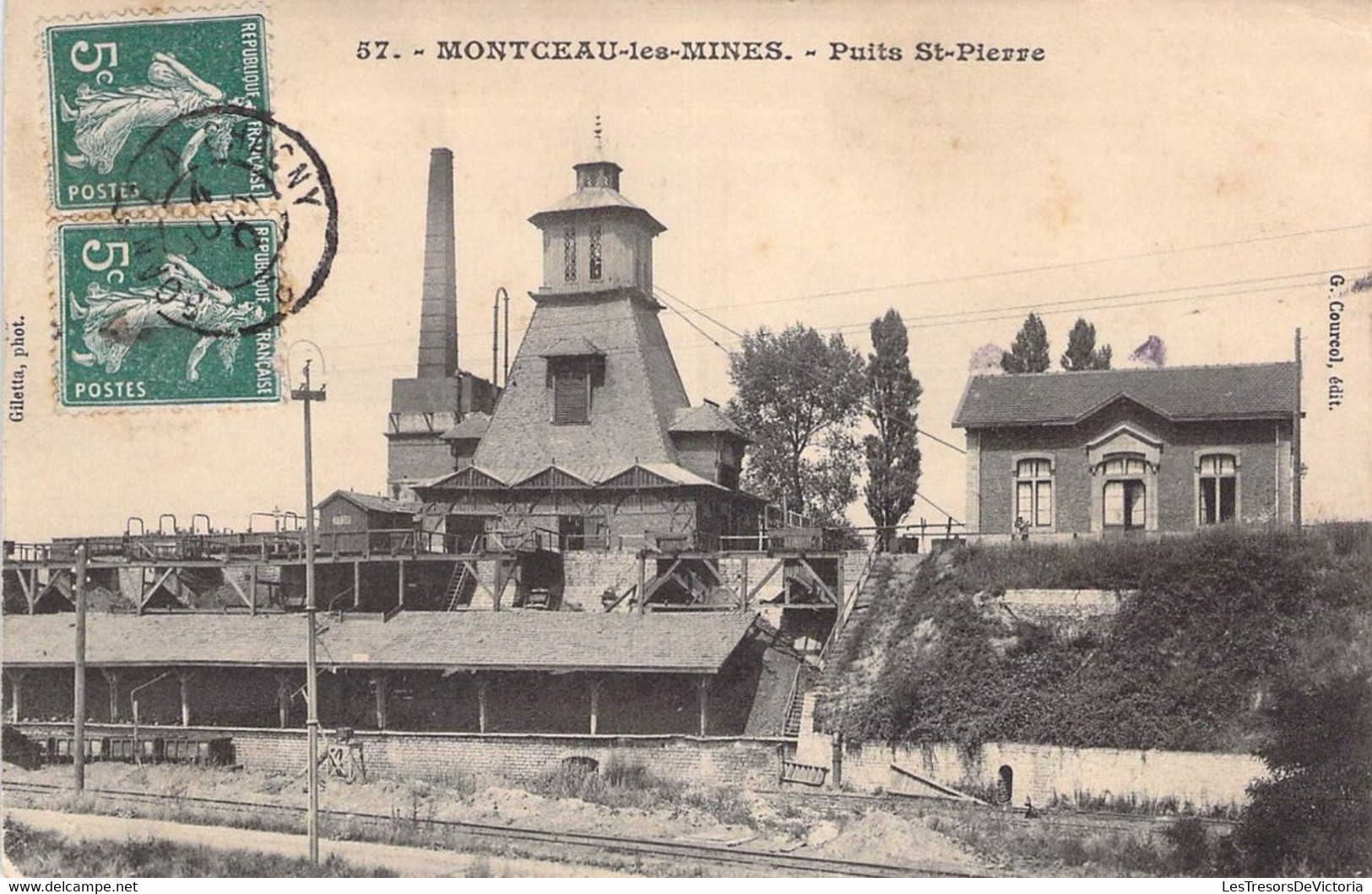 CPA France - Montceau Les Mines - Puits Saint Pierre - Giletta Frères Phot. - Oblitérée - Chemin Ferré - Montceau Les Mines