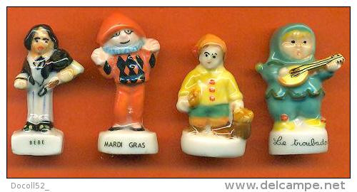 Lot De 4 Feves Porcelaine - Enfants - Characters