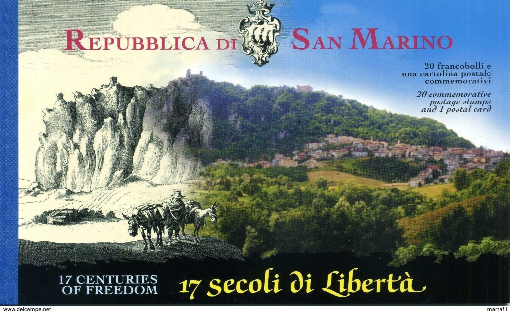 2000 SAN MARINO L6 Libretto 6 MNH ** 1700° Anniversario Della Fondazione Di San Marino - Booklets