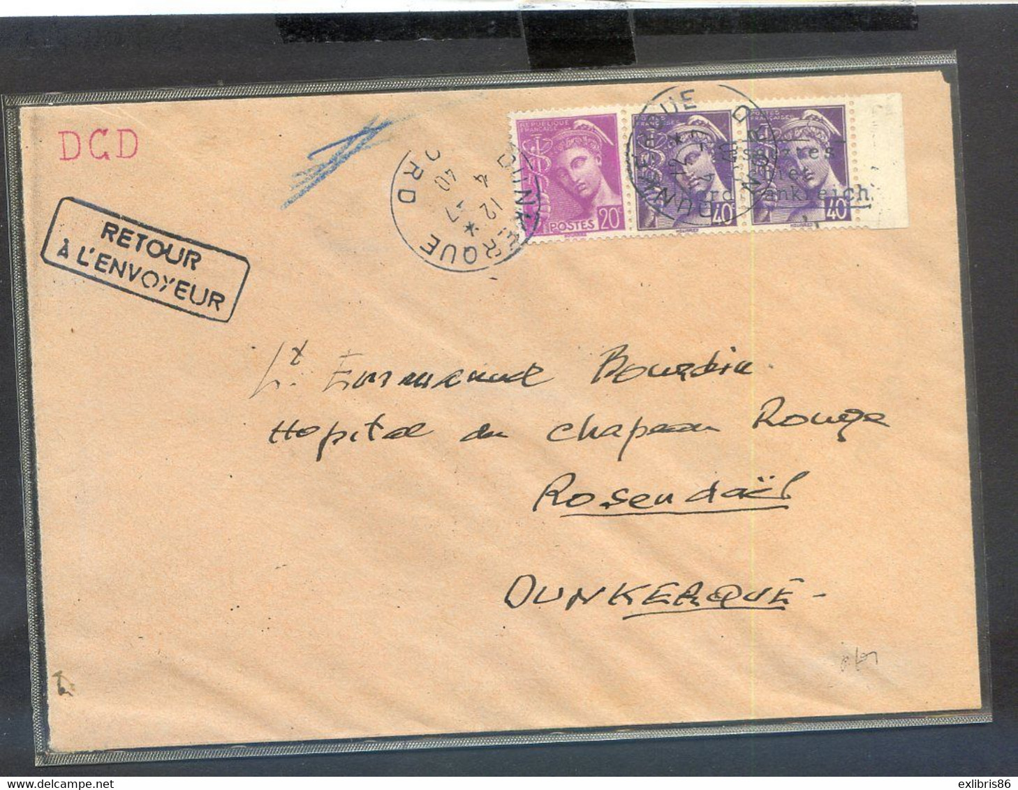 151122  TIMBRE LETTRE FRANCE RARE      Non Expertisé Voir Description - 1921-1960: Période Moderne