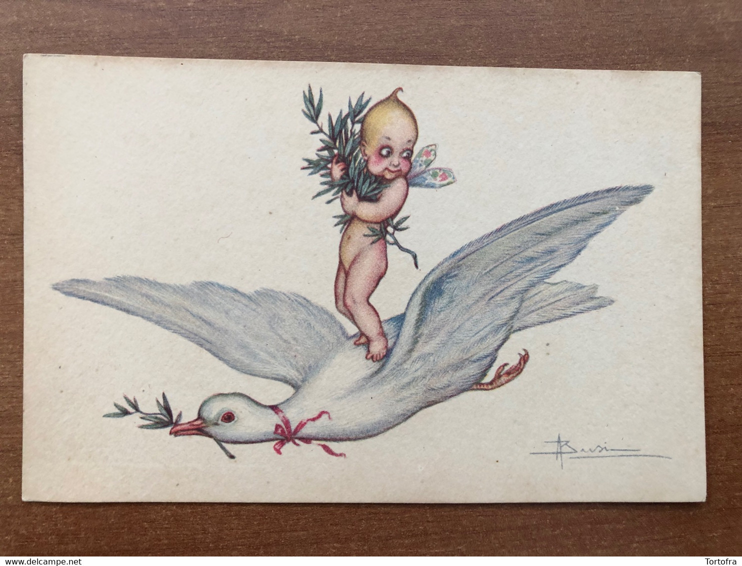 ARTIST SIGNED BUSI COLOMBA DOVE AMORINO CUPID SERIE N. 154 - Busi, Adolfo