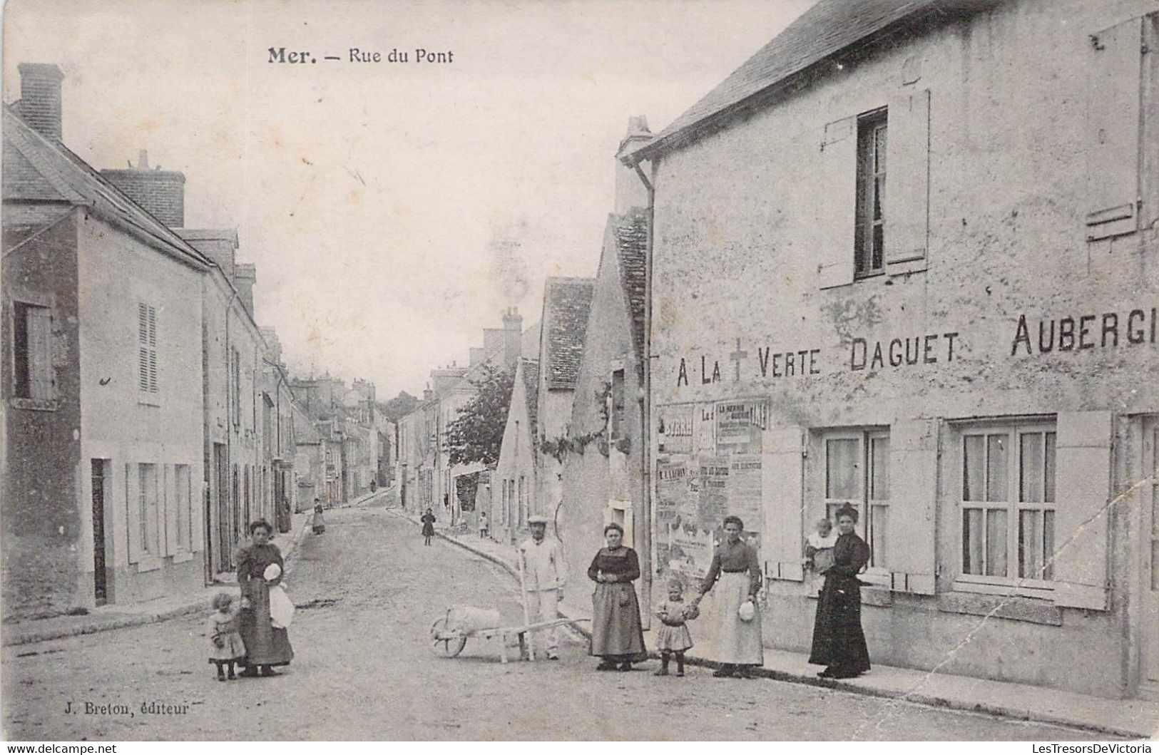 CPA FRANCE - 41 - MER - Rue Du Pont - A La VERTE DAGUET AUBERGE - Animée - Mer