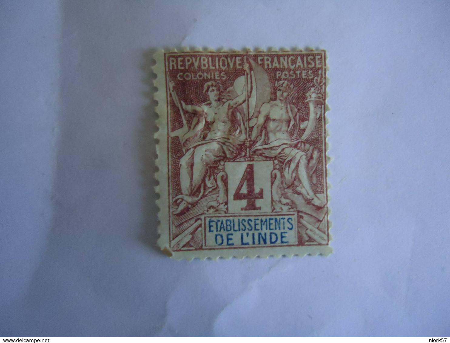 INDIA  FRANCE  COLONIES  MLN  STAMP 4C - Autres & Non Classés