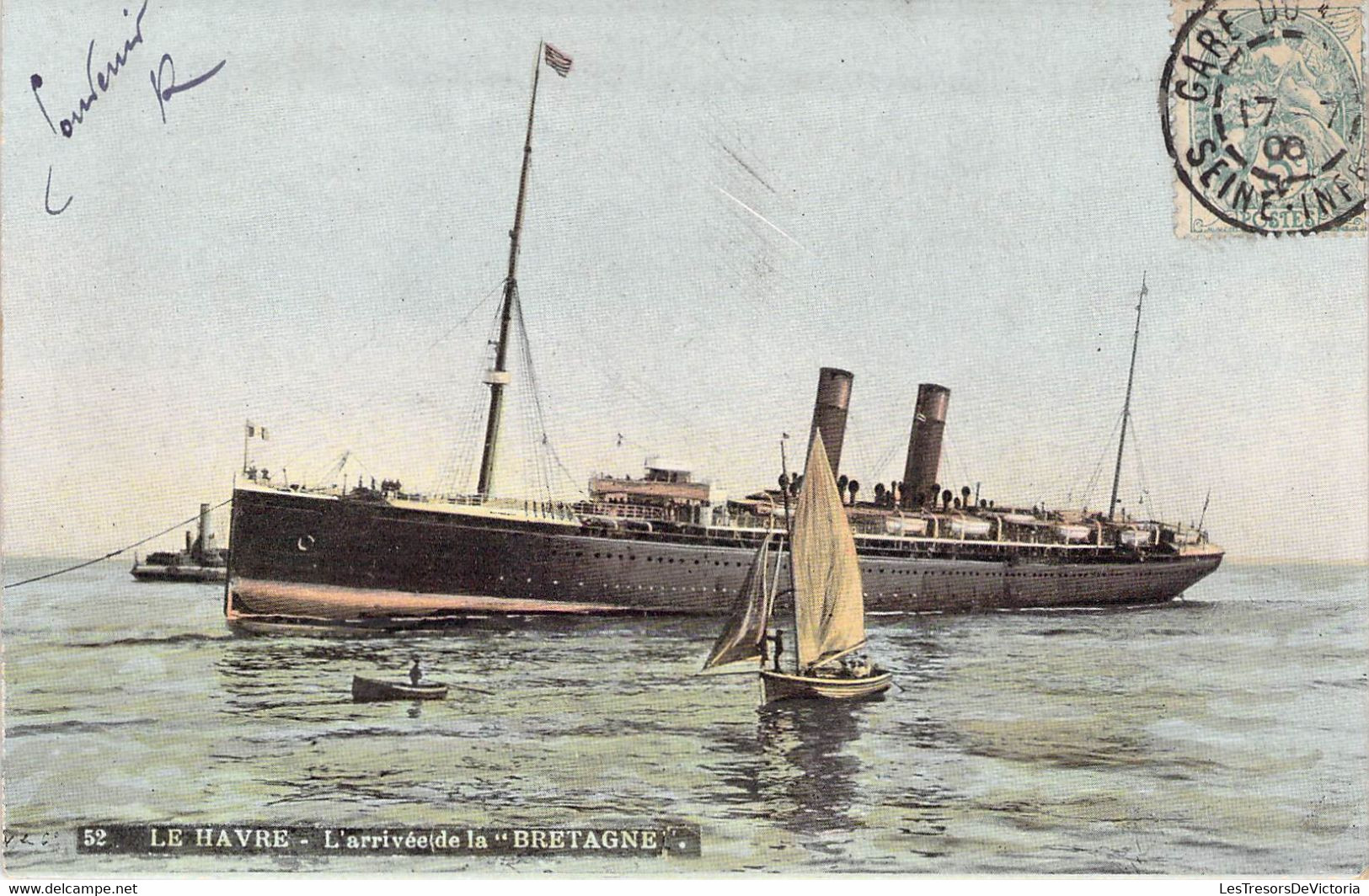 CPA France - Seine Maritime - Le Havre - L'arrivée De La Bretagne - Oblitérée 1906 - Navire - Voilier - Colorisée - Porto