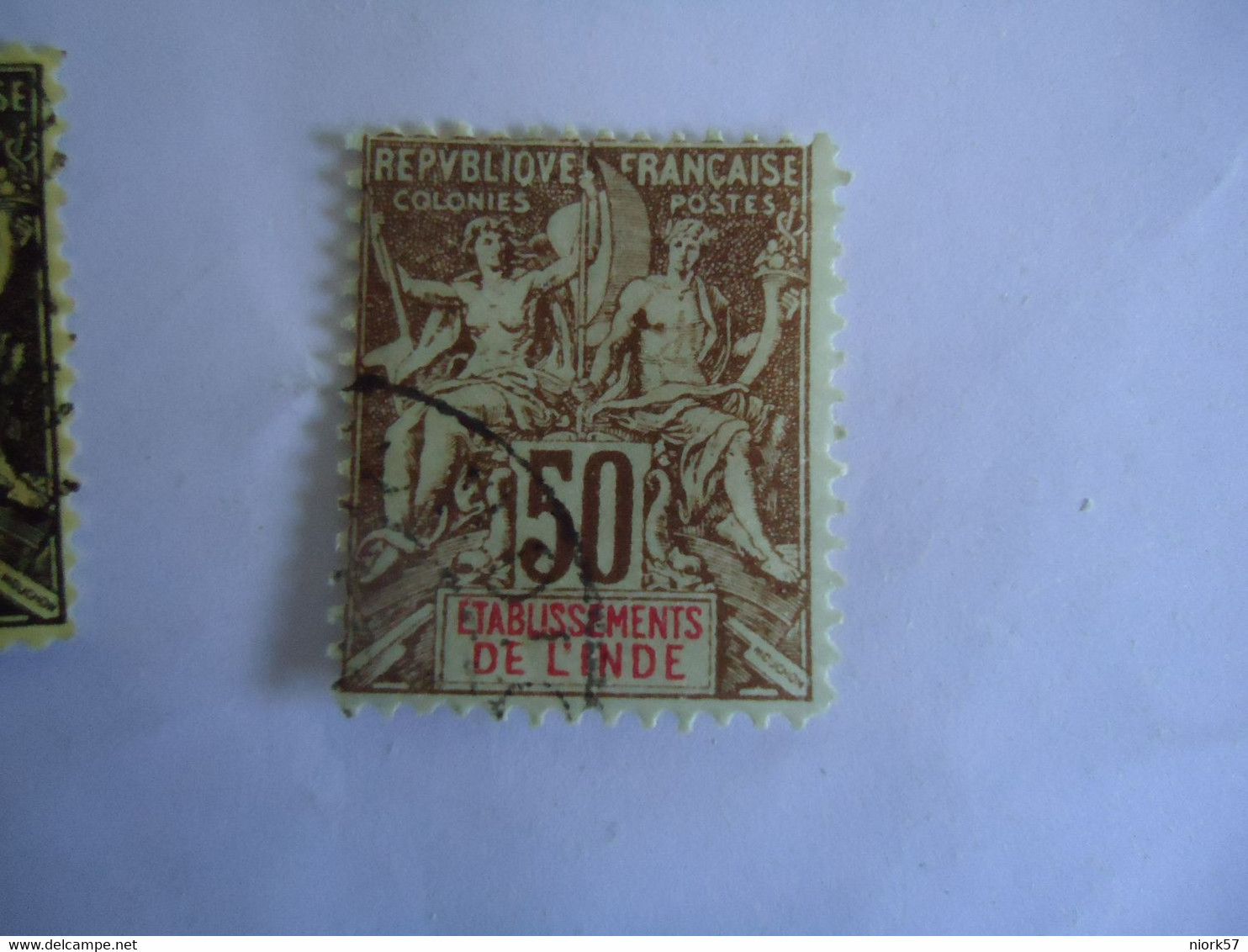 INDIA  FRANCE  COLONIES  USED   STAMPS 50C - Sonstige & Ohne Zuordnung