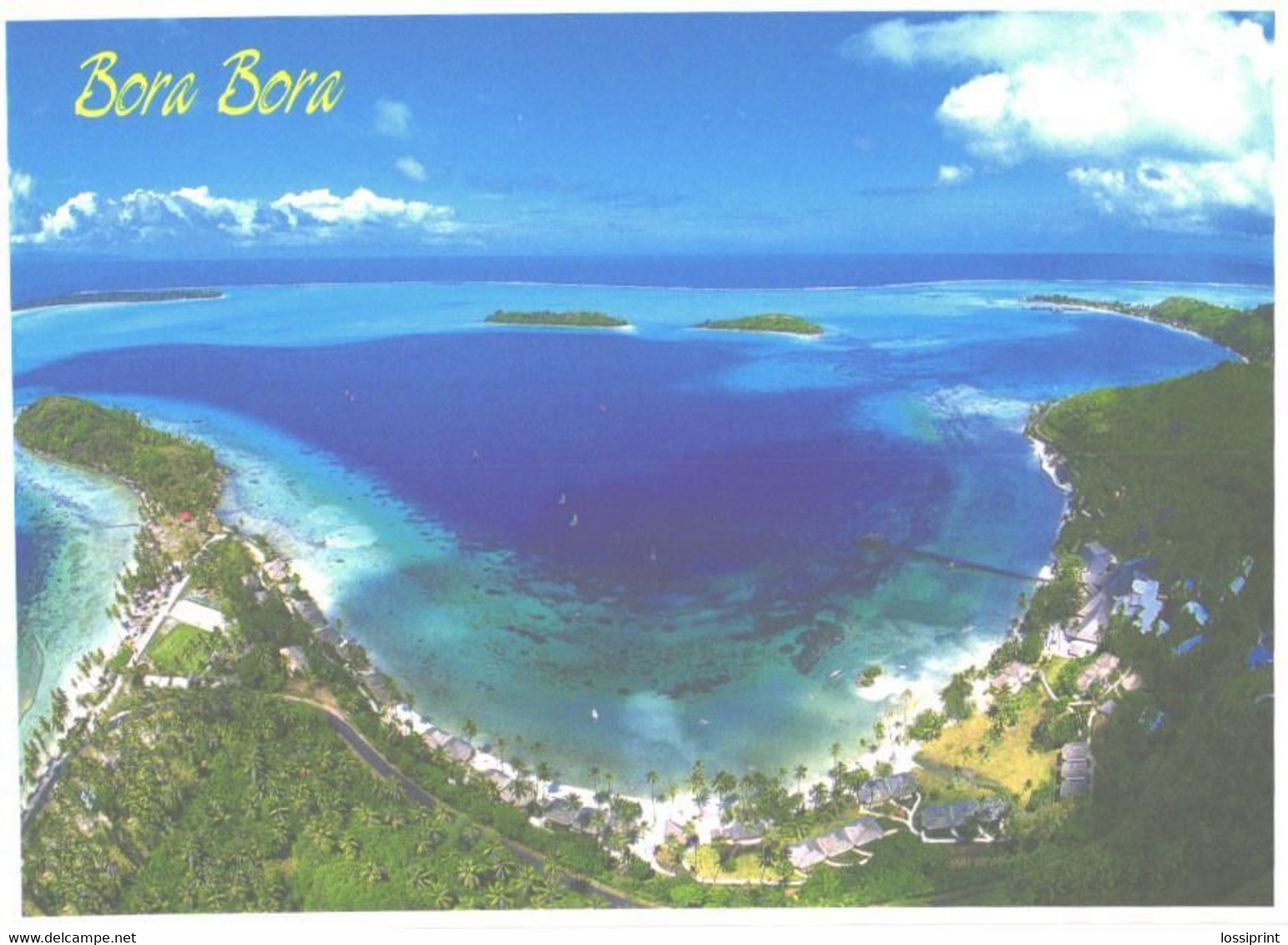 French Polynesia:Bora Bora Island, Bird's Aye View Of The Bora Bora Club Mediterranee In Paoaoa Bay - Polynésie Française
