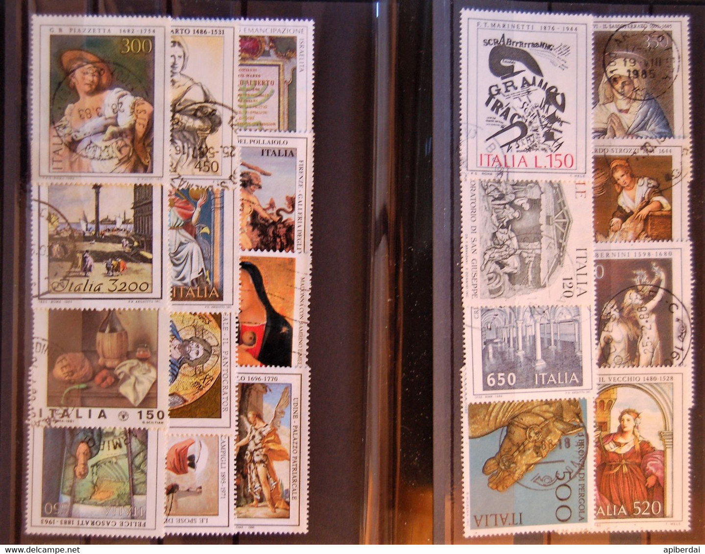 Italie Italia -  - Small Batch Of 2 Cards With 20 GF Stamps Used - Collections