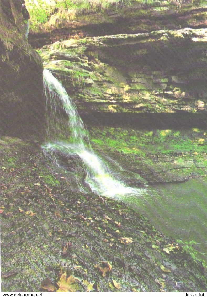 Moldova:Orhei, Saharna, Waterfall, 2001 - Moldavie