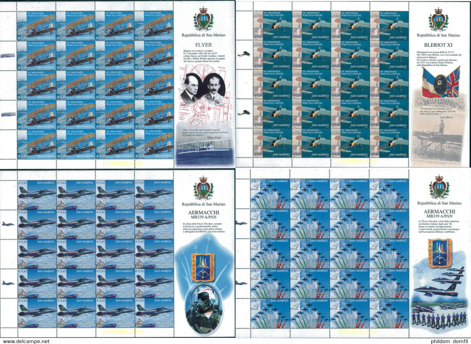 126532 MNH SAN MARINO 2003 CENTENARIO DE LA AVIACION - Gebruikt