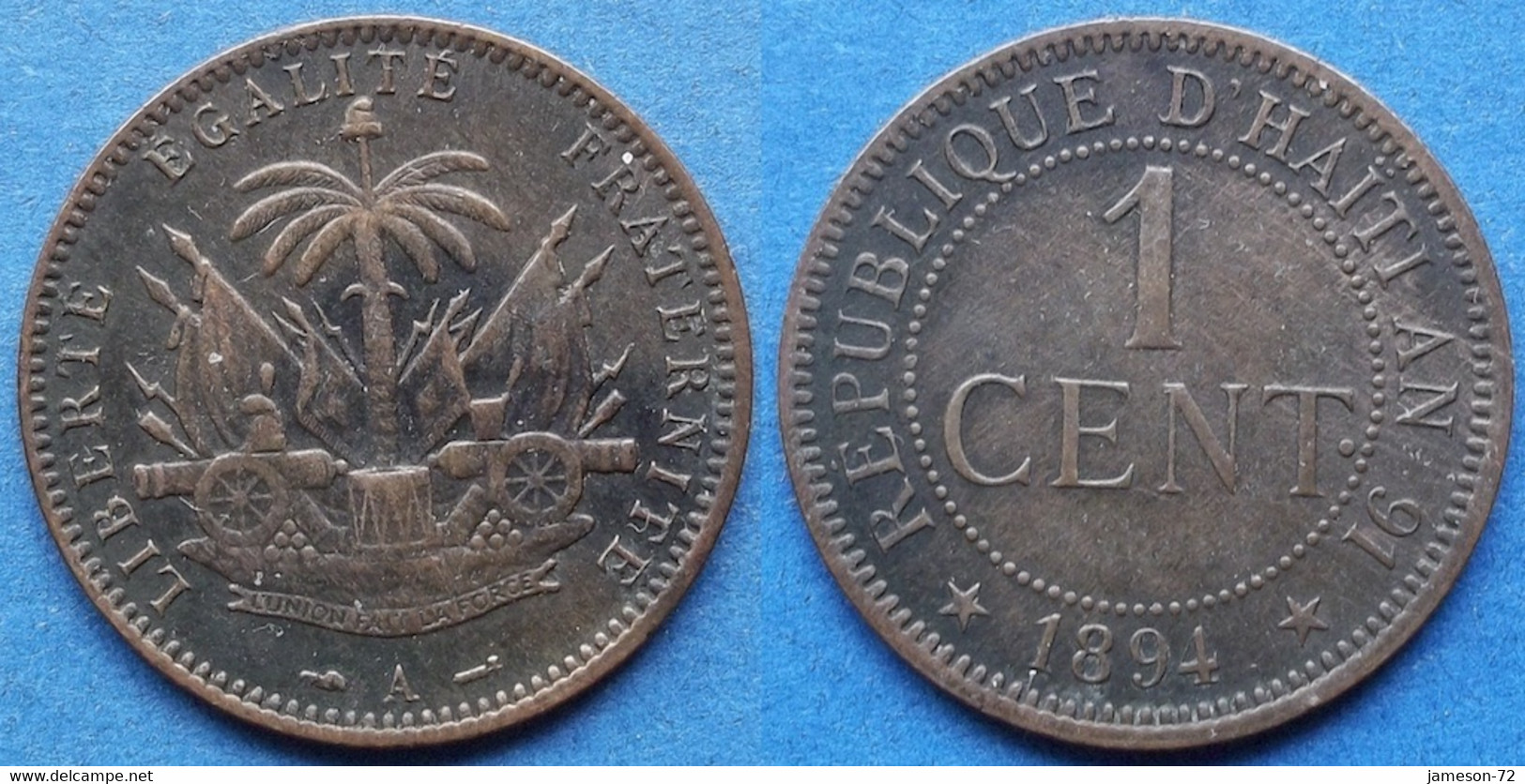 HAITI - 1 Centime 1894 A KM# 48 Republic (1863) - Edelweiss Coins - Haïti