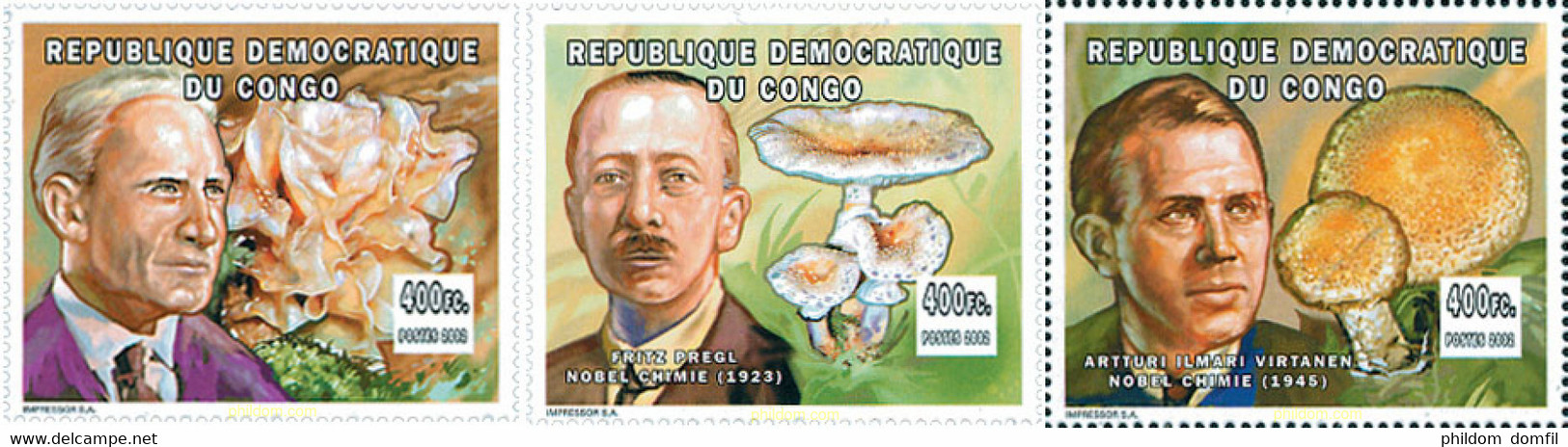 297882 MNH CONGO. República Democrática 2002 PREMIOS NOBEL - Oblitérés