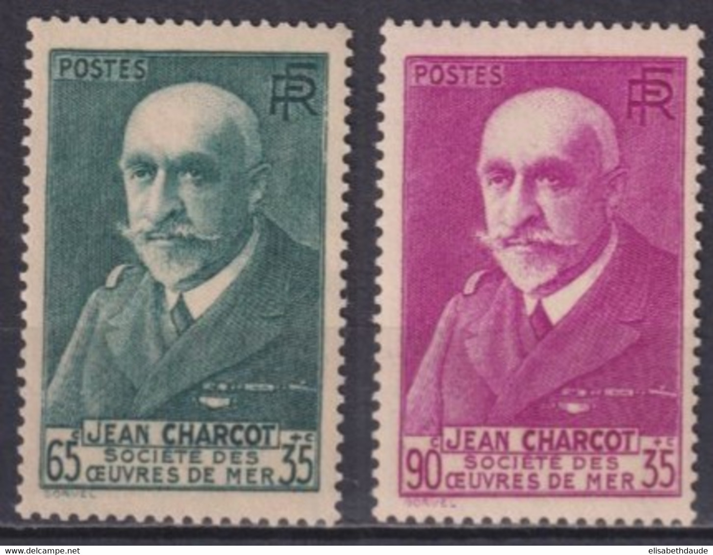 1938 - YVERT N° 377/377A ** MNH - COTE = 37.5 EUR. - CHARCOT - Nuevos