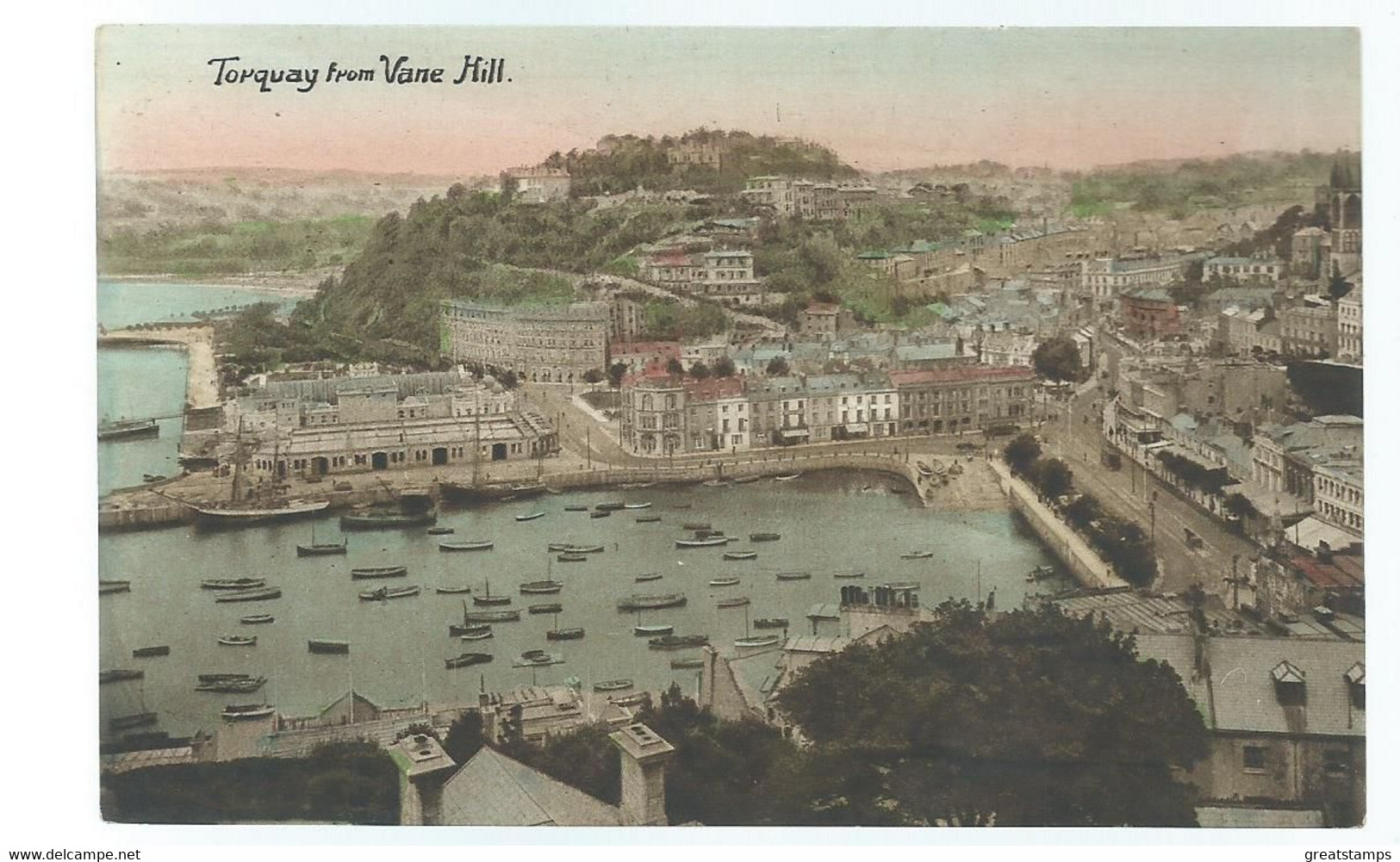 Devon Postcard Torquay From Vane Hill E.hardman Unused - Torquay