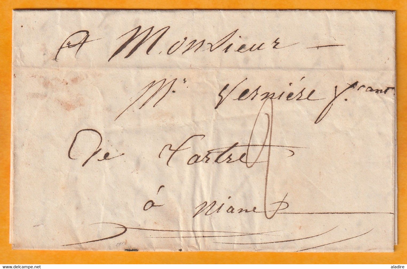 1840 - Petit Cachet Cessenon Sur Orb Sur LAC Vers 33 ANIANE, Hérault - Cursive Arrivée - Taxe 2 - 1801-1848: Precursors XIX