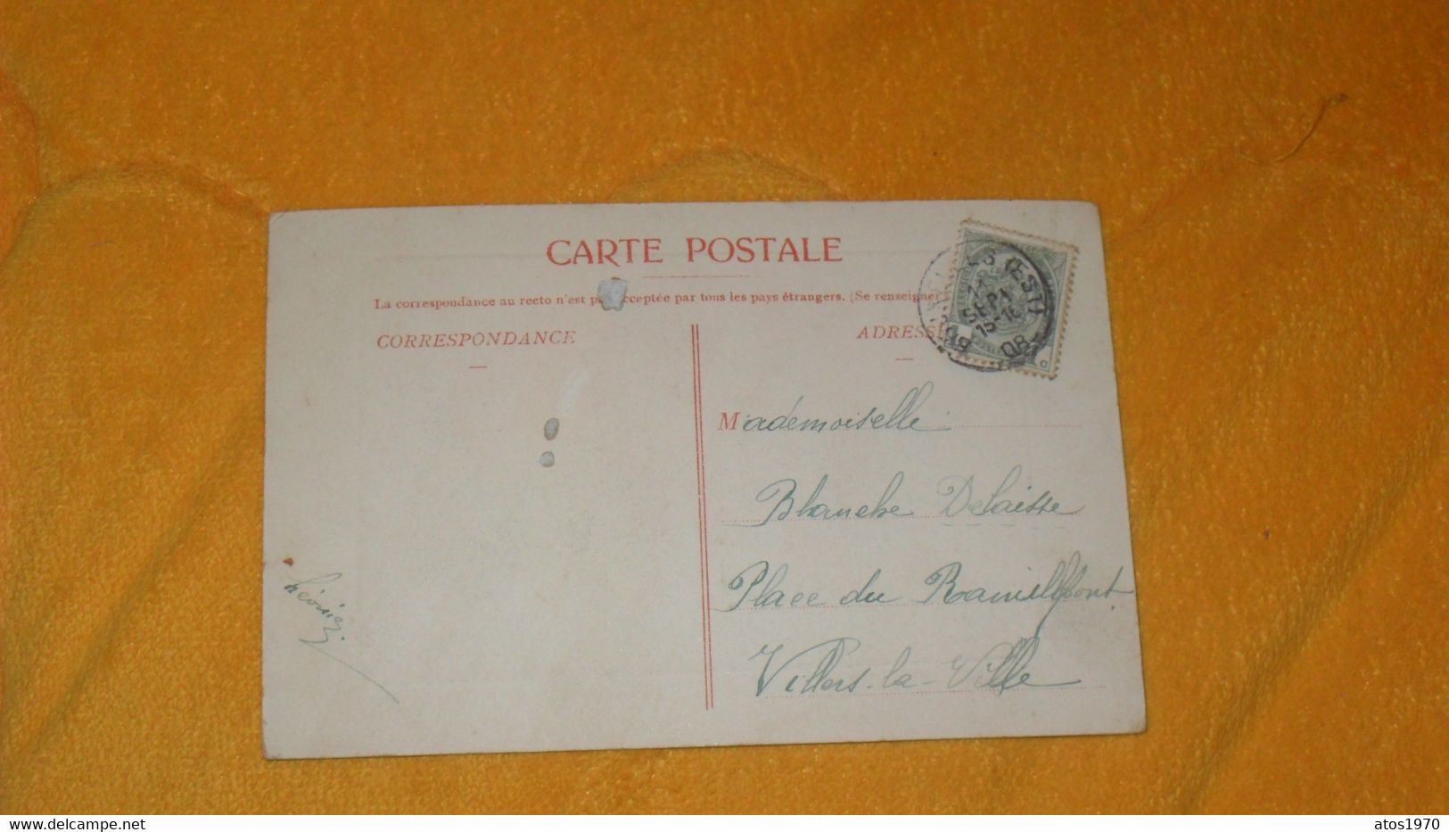 CARTE POSTALE ANCIENNE CIRCULEE DE 1908../ BRUXELLES.- ENTREE DU BOIS DE LA CAMBRE...CACHET + TIMBRE - Bossen, Parken, Tuinen