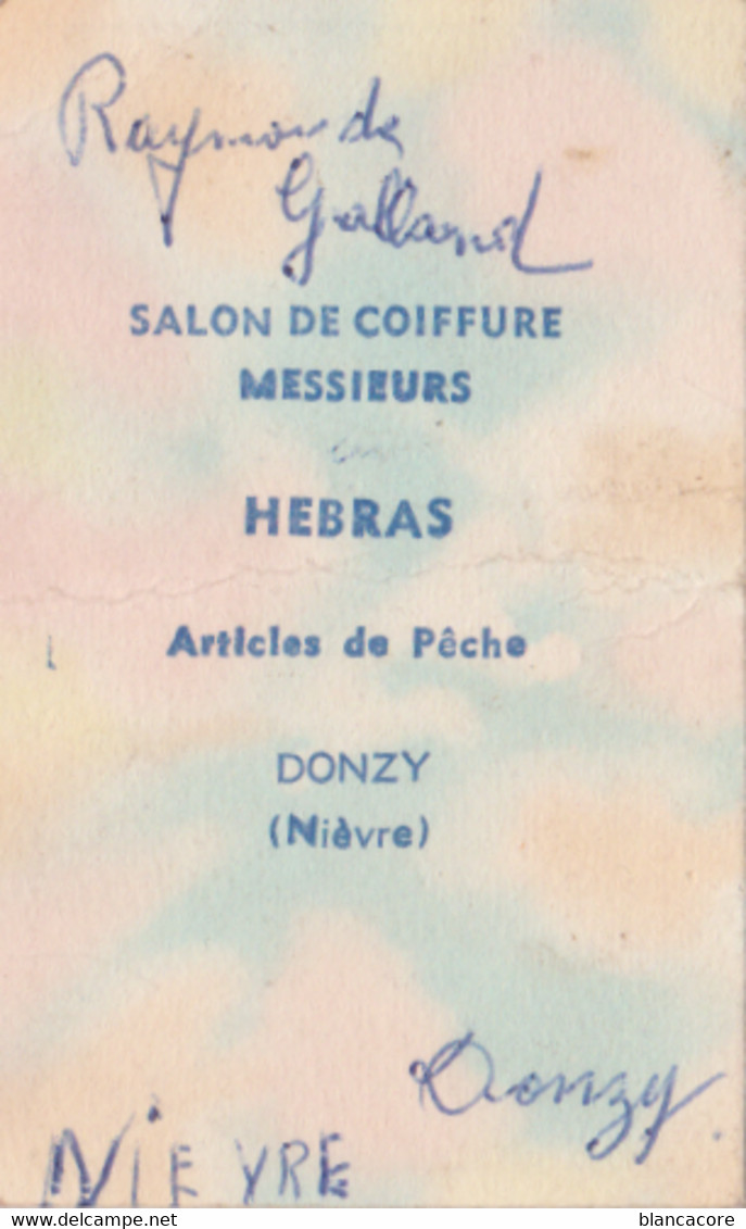 Carte Parfumée Calendrier 1956 Parfum ESPACE  CHERAMY à PARIS Coiffeur Hebras à Donzy - Anciennes (jusque 1960)