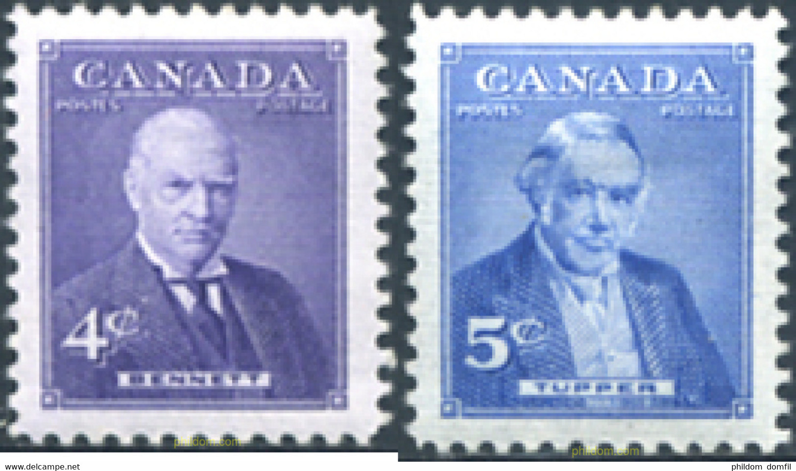 130864 MNH CANADA 1955 PRIMEROS MINISTROS - 1952-1960