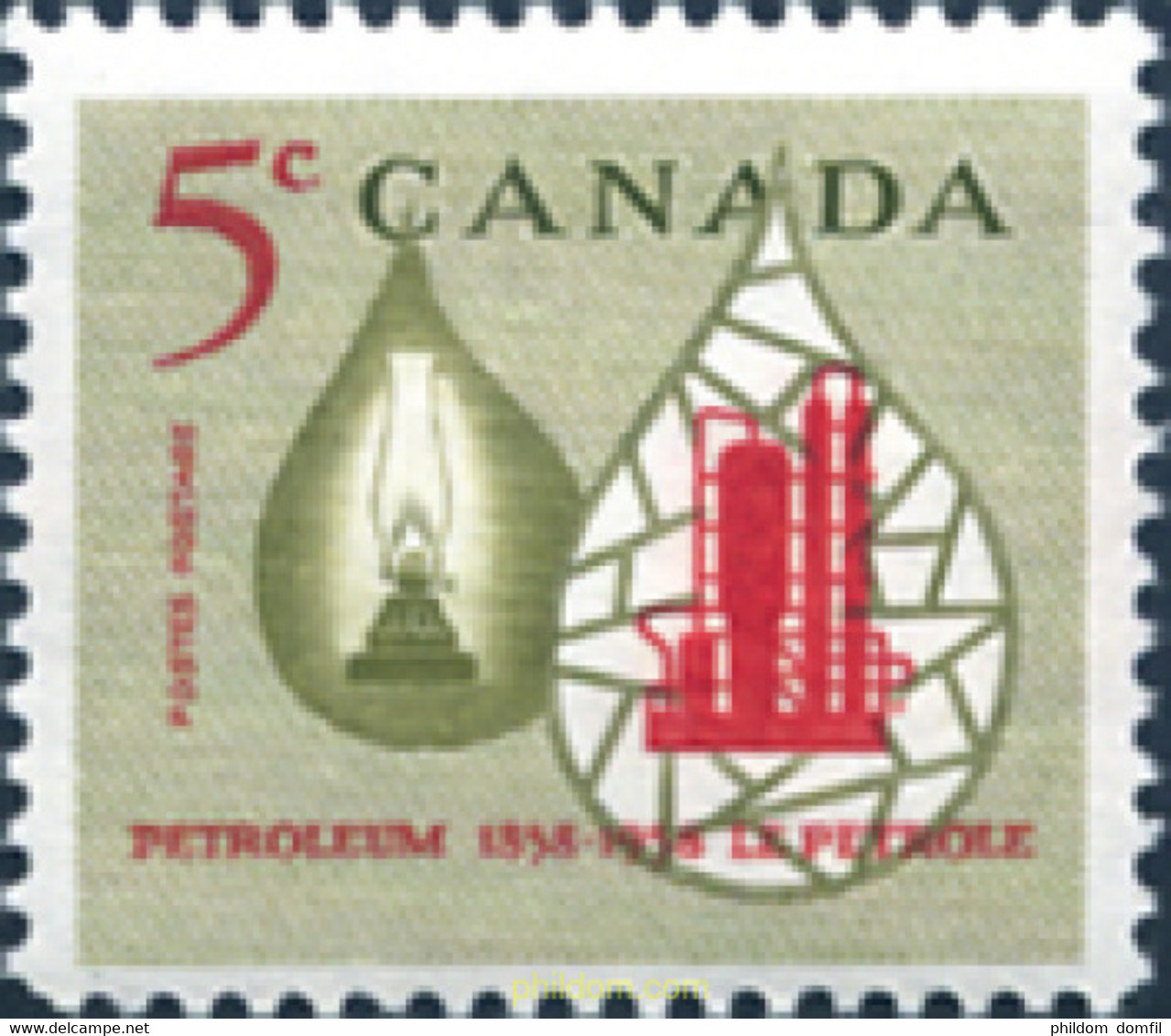 129757 MNH CANADA 1958 CENTENARIO DE LA INDUSTRIA PETROLERA - 1952-1960