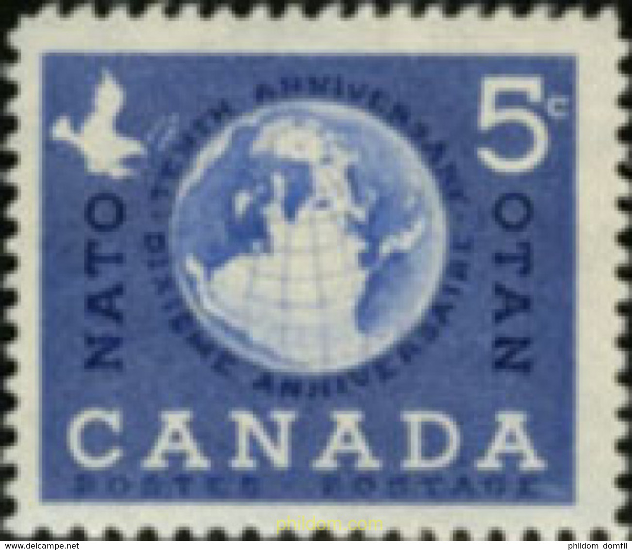 129763 MNH CANADA 1959 10 ANIVERSARIO DE LA OTAN - 1952-1960