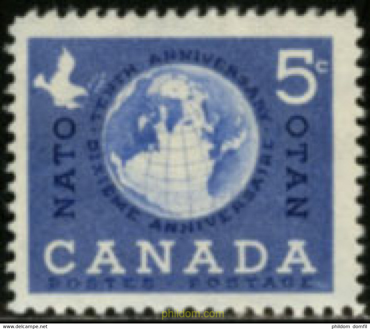 250415 HINGED CANADA 1959 10 ANIVERSARIO DE LA OTAN - 1952-1960