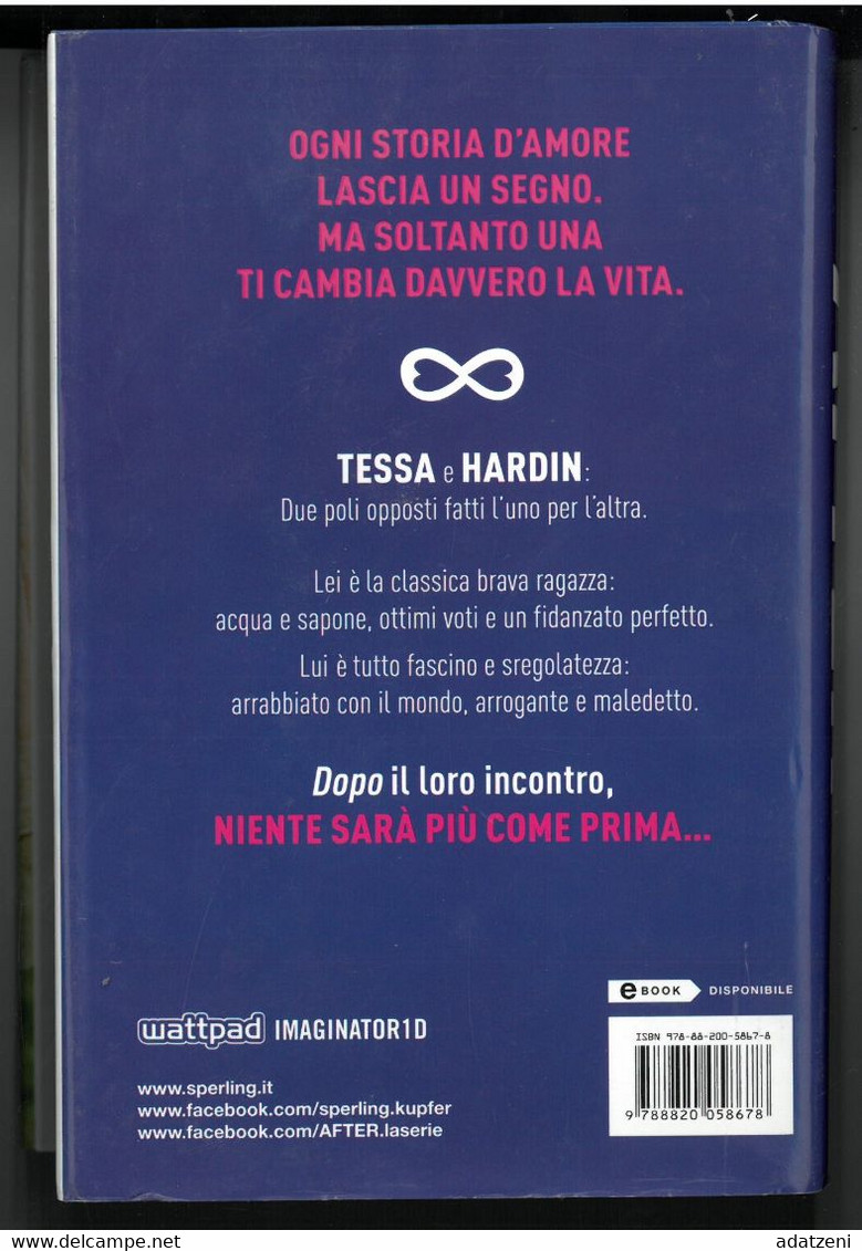 AFTER 1 DI ANNA TODD EDITORE SPERLING & KUPFER STAMPA 2015 PAGINE 426 DIMENSIONI CM 22x15 COPERTINA RIGIDA CON SOVRACOPE - Classici