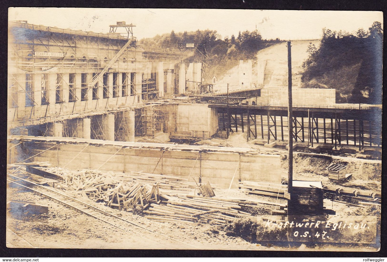 1919 Privat Foto AK: Kraftwerk Eglisau Im Bau. - Eglisau