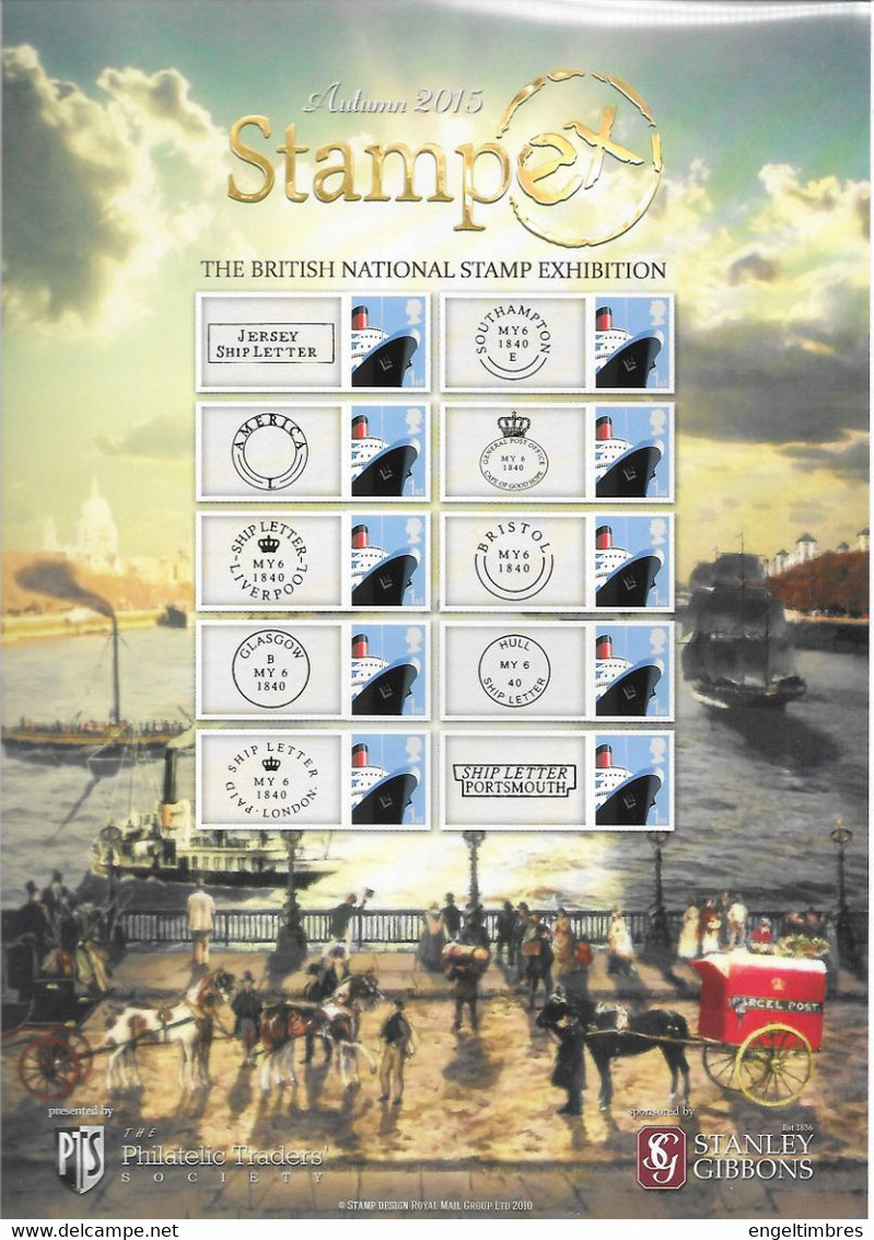 GB  STAMPEX Smilers Sheets   -  Autumn 2015 - Letters By Ship - Francobolli Personalizzati