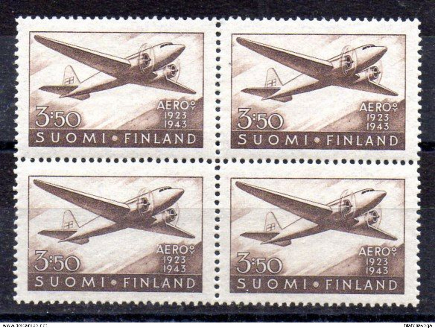 Finlandia Bloque De Cuatro Aéreo Nº Yvert 2 ** - Unused Stamps