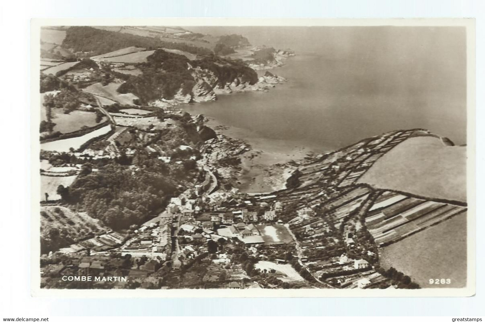 Devon Postcard Combe Martin Rp Aerial View Aero Pictorial Unused - Lynmouth & Lynton
