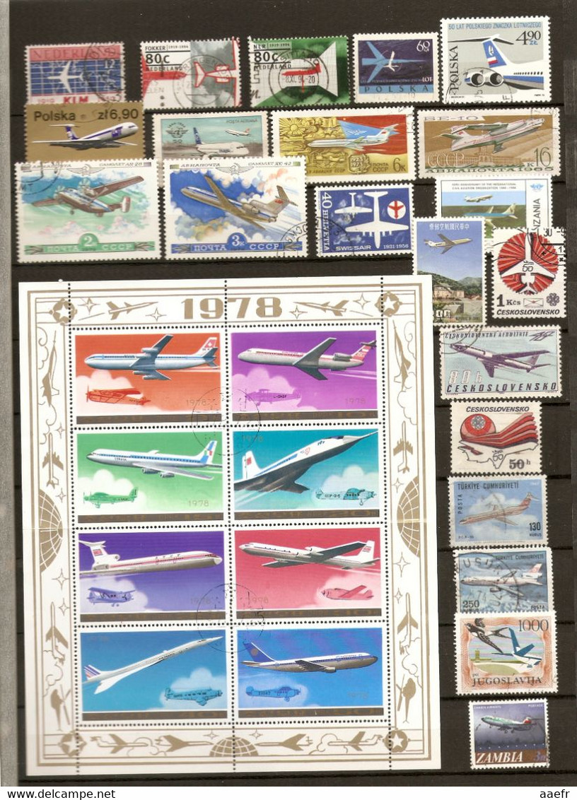 Aviation, Compagnies Aériennes - Petit Lot De 72 Timbres° - Vrac (max 999 Timbres)