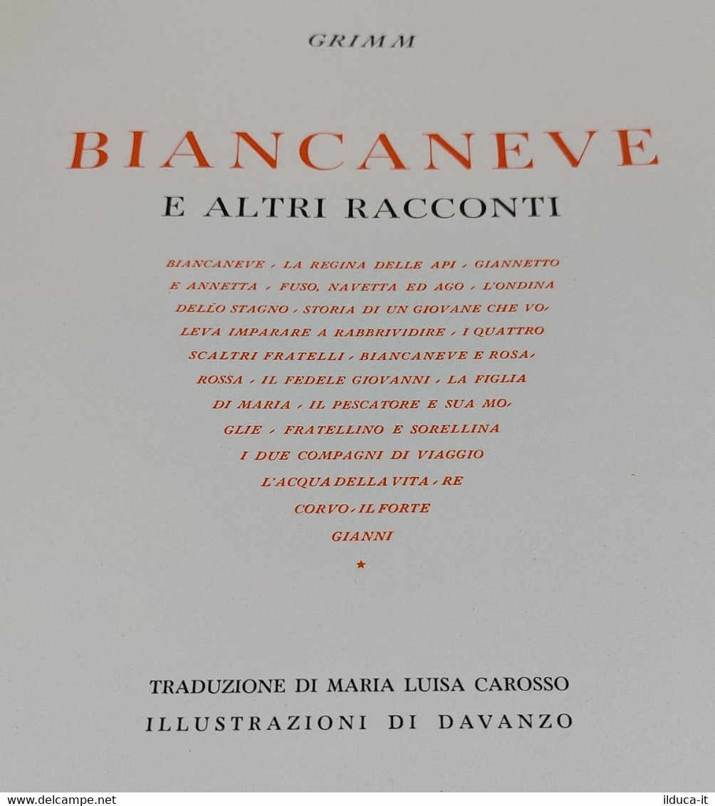 I109467 Lb22 Grimm - Biancaneve E Altri Racconti - Principato Editore Anni '60 - Classiques