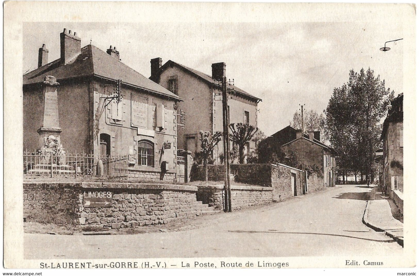 87 - ST LAURENT Sur GORDES - La Poste, Route De Limoges - Saint Laurent Sur Gorre