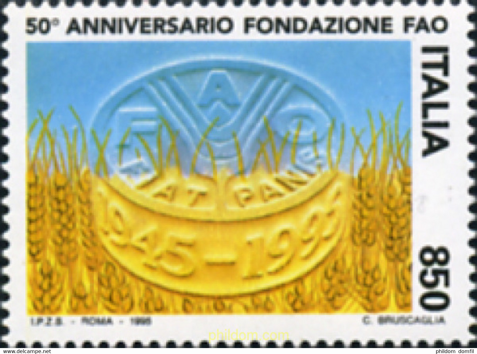 131711 MNH ITALIA 1995 50 ANIVERSARIO DE LA FAO (ORGANIZACION PARA LA ALIMENTACION Y LA AGRICULTURA) - Against Starve