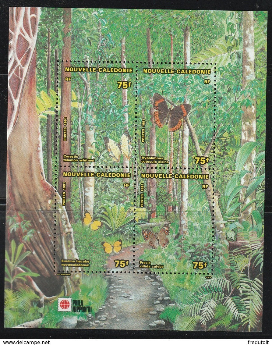 NOUVELLE CALEDONIE - BLOC N°11 ** (1991) Papillons - Hojas Y Bloques