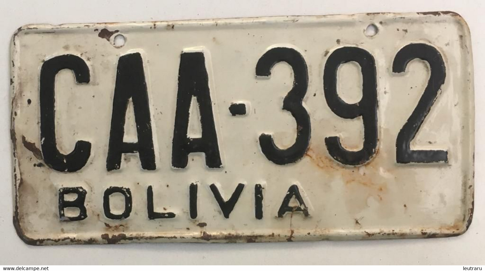 Bolivia Plaque D'immatriculation Rare Et Ancienne  Scarce License Plate Number Plate - Plaques D'immatriculation