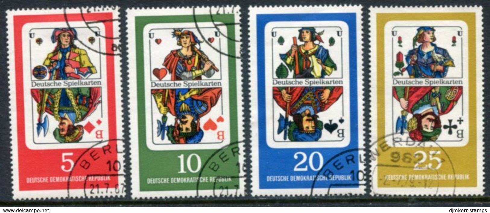 DDR / E. GERMANY 1967 Playing Cards Used.  Michel 1298-1301 - Usados