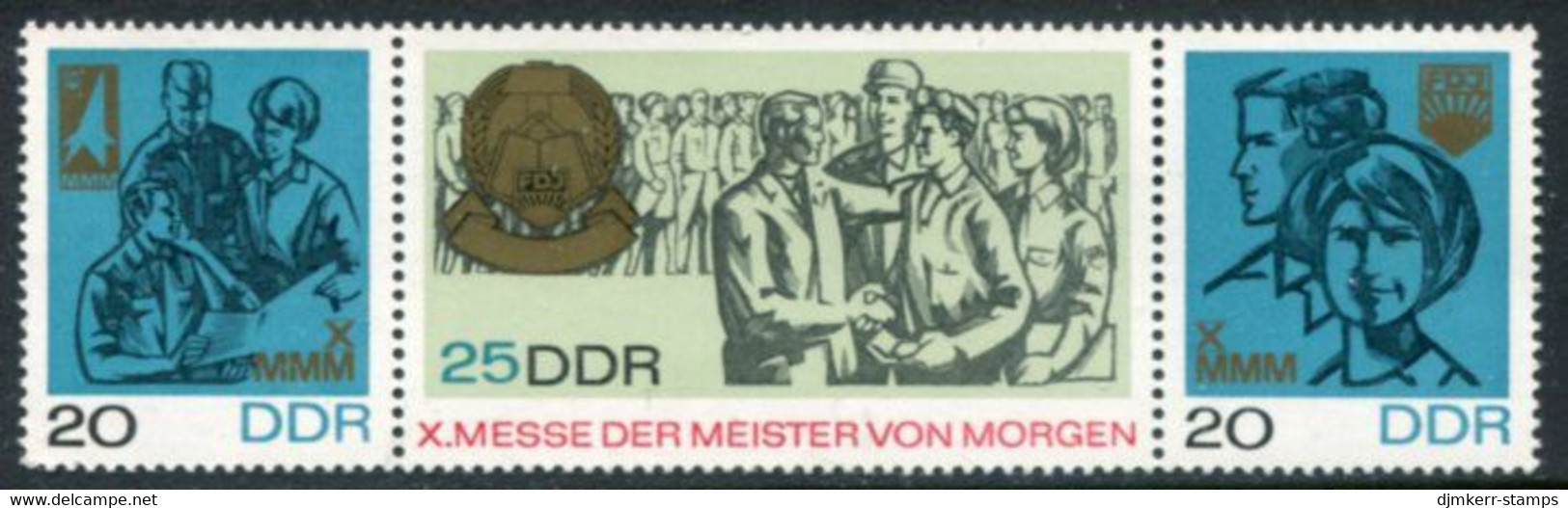 DDR / E. GERMANY 1967 Masters Of Tomorrow Strip MNH / **.  Michel 1320-22 - Unused Stamps