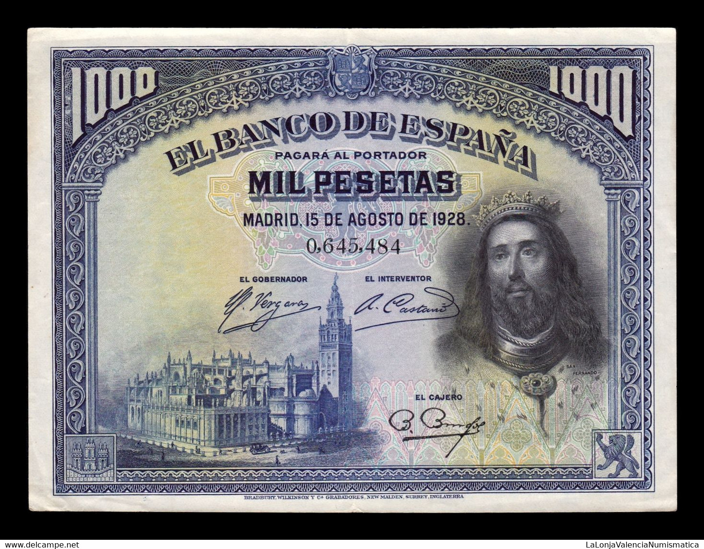 España Spain 1000 Pesetas San Fernando 1928 Pick 78 EBC XF - 1000 Peseten