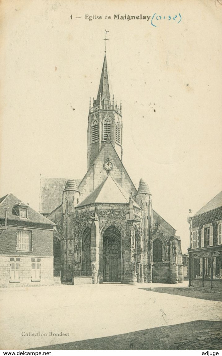 CPA 60 MAGNELAY - L'Eglise - écrite 1916_ Collect. Rondest N°1*****2 Scan - Maignelay Montigny