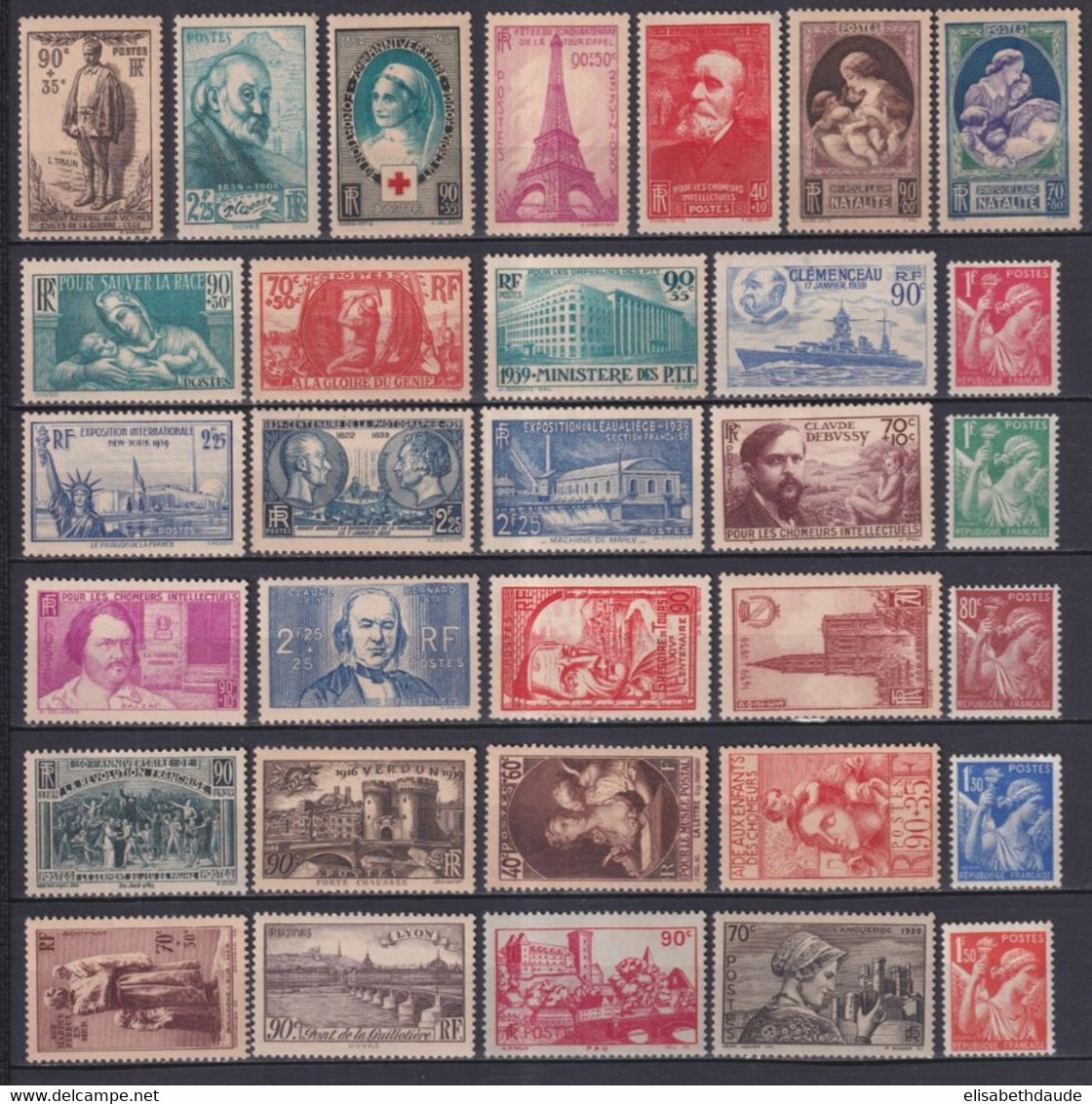 1939 - ANNEE COMPLETE YVERT N°419/450 ** MNH  - COTE = 343 EUR. - 32 TIMBRES - ....-1939