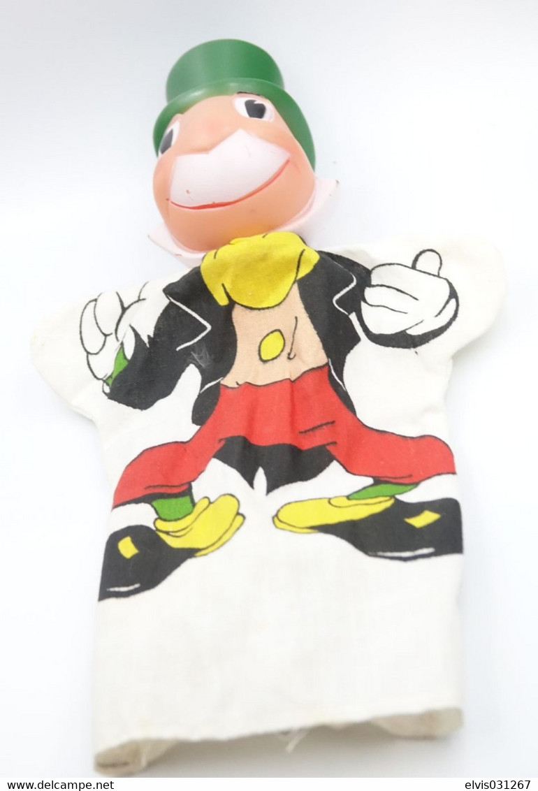 Vintage HAND PUPPET : WALT DISNEY DOLLS FAMOSA SPAIN : PINOCCHIO JIMINY CRICKET -  RaRe - 1960's - Marionnette - Marionetten