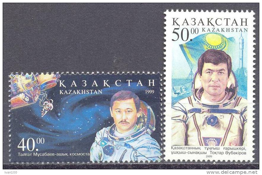 1999. Kazakhstan, Kazakhstan Cosmonauts, 2v, Mint/** - Kasachstan