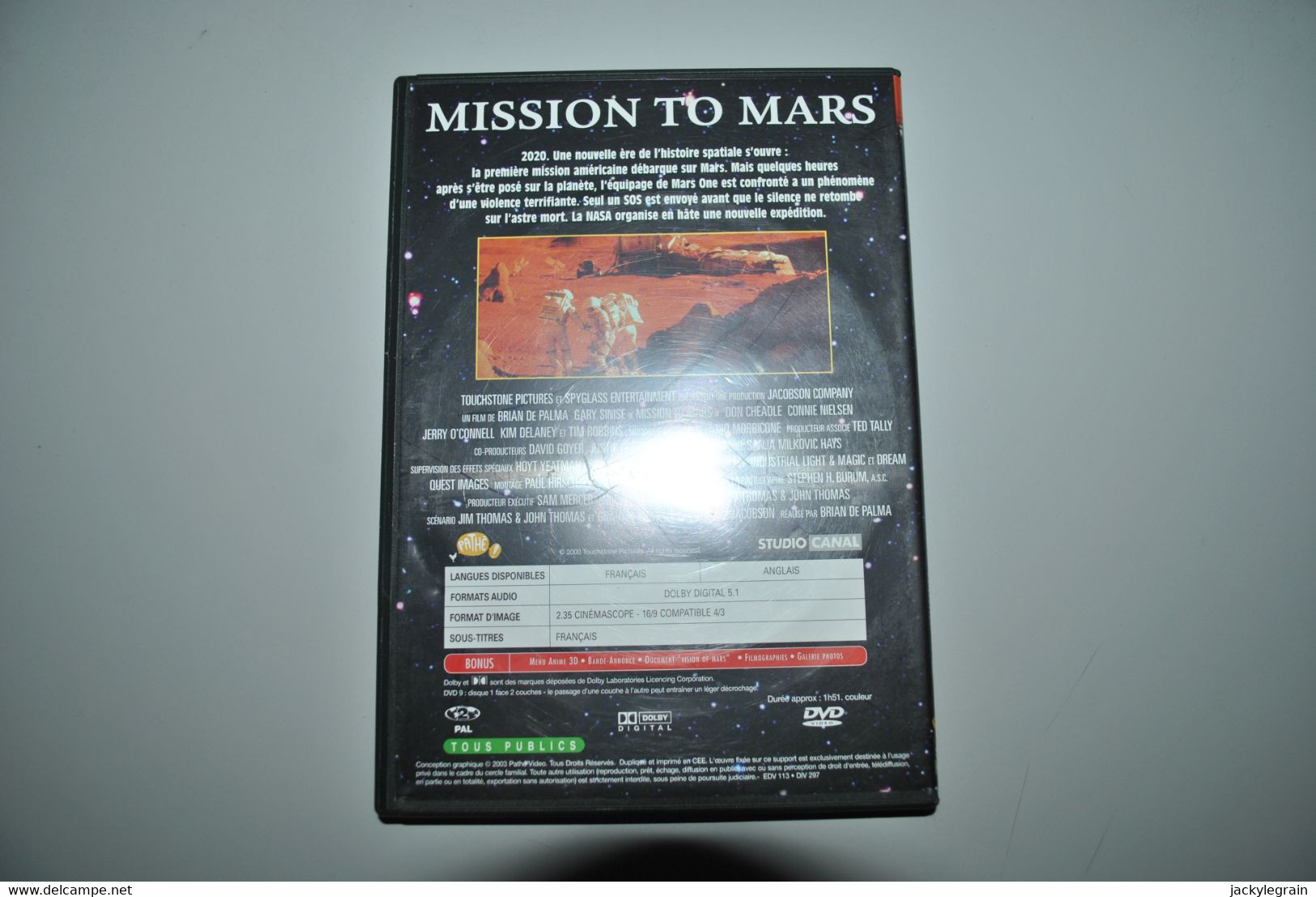 DVD "Mission To Mars" Langues Anglais/français Bon état Vente En Belgique Uniquement Envoi Bpost 3 € - Sciences-Fictions Et Fantaisie